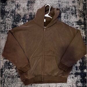Brown Zip-Up Hoodie